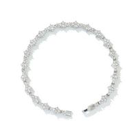 Ins Shiny Zircon Flower-Shaped Cross Bracelet for Women Men Fashion Tennis Chain Bracelet Rock Party Jewelry Accessories 18cm white