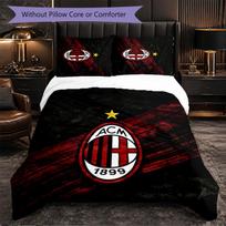 AC Milan 3 Piece Bedding Set Soft Duvet Cover Set with Pillowcases Printed Bedroom Decor Set for Home 245cm*210cm