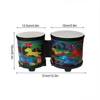 Vaikų bongos mielas būgnas, mušamasis instrumentas, muzikinis žaislas, rankinis būgnas, rankų darbo būgnas su 2 spalvingomis būgnų lazdelėmis miuziklas spain blue