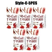 5-20 VNT Helovino Siaubo Tatuiruočių Lipdukai Atsparūs Vandeniui Kraujuoti Randai Žaizdos Laikinos Tatuiruotės Šventei Kostiumui Cosplay Kūno Papuošalai brown