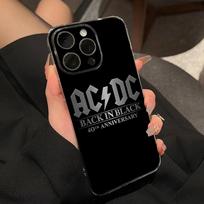 AC Back In Black DC Phone Case For IPhone 15 Pro Max 16 Pro Max 14 13 11 12 Mini Xs X Xr 7 8 Plus Se Transparent Cover iPhone 15 Plus