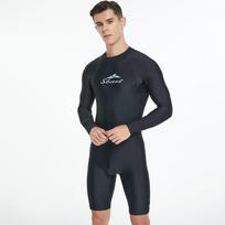 Vyriški Lycra apsauginiai drabužiai ilgomis rankovėmis, šortai, vientisi nardymo kostiumai, banglenčių maudymosi kostiumai, apsaugos nuo nudegimo saulėje, banglenčių maudymosi kostiumai XXL（65-70KG） black