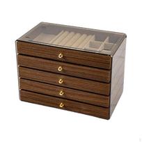 Elegant, Multifunctional Jewelry Box with Velvet Lining, Desk Tray for Pendants, Earrings 5 Layers gray