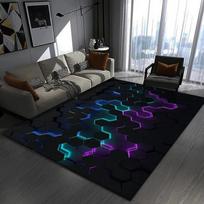 Akį traukiantis 3D geometrinis kilimas Didelis grindų kilimėlis miegamajam ir žaidimų kambariui Modernus neslystantis kilimas madingam namų dekorui Dovana 80x120cm