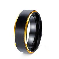 18K paauksuotas juodas vyrų žiedų rinkinys - Kilmingų papuošalų kolekcija Size 12 black