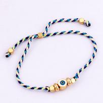 Nature Cotton Cord Knotting Evil Eye Bracelet, Cross Talisman Protection Fashion Jewelry Party Summer Beach Gift For Her white