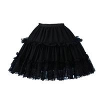 Nėriniuota moteriška pasijonis Ruffles Lolita Krinolinas Naujas trumpas pusiau pasijonis Apatinis sijonas Apatinio sijono aksesuarai black