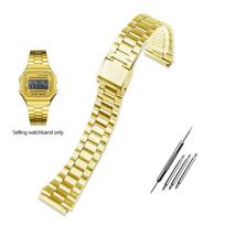 18 mm smulkaus plieno laikrodžio apyrankė CASIO A158/A159/A168/A169/B650 AQ230/700 A158W A168 Classic AE-1200 sidabrinė juoda metalinė apyrankė 18mm beige