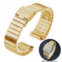 18 mm smulkaus plieno laikrodžio apyrankė CASIO A158/A159/A168/A169/B650 AQ230/700 A158W A168 Classic AE-1200 sidabrinė juoda metalinė apyrankė 18mm beige