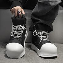 Niche Couple Bread Trendy Big Head High-top Men's and Women's Platform Heightening Boots American High Street Style Board Shoes 38 gray