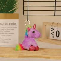 Plush toy pendant Internet celebrity pony doll unicorn doll plush keychain girl bag hanging 12 cm. violetinė