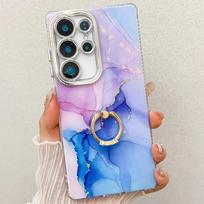 Samsung S25 Ultra telefono dėklas Galvanizuotas marmuras A56 žiedas-stovas S24 pilnai dengiantis Naujas modelis Galaxy A56 gray