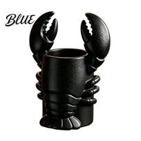 Novelty Desk Decor Lobster Pen Holder 3D Printed Desktop Organizer Crayfish Pencil Stand Gift for Lovers Office Student Supplies Halloween