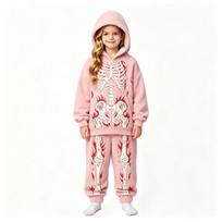 Kids Halloween Skeleton Costume with Hood and Scythe for Boys Girls 120