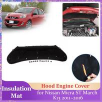 Car Hood Insulation Pad for Nissan Micra ST March K13 2011~2016 Engine Cover Liner Cotton Heat Soundproof Mat Part Accessories Heat Shields 2