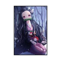 Demonų žudiko anime plakatas Kamado Nezuko personažas Dekoratyvinis drobės tapyba Vaikų kambarys Sienų spaudiniai Šiuolaikiniai namų dekoro freskos be rėmelių 40*50cm