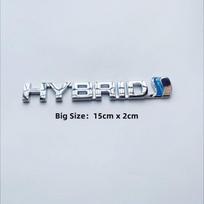 3D Metal HYBRID Logo Side Fender Rear Trunk Emblem Badge Car Sticker Decals For Toyota Prius Camry Crown Auris Rav4s TRD
