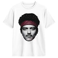 Men Bruno Mars Big Face T Shirts  100% Cotton Clothes Novelty Short Sleeve Round Neck Tee Shirt New Arrival T-Shirts L black