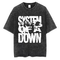 Skalbti Vintažiniai System of A Down Chop Suey Angliškų Raidžių Spaudiniai Marškinėliai Vyriški Rokas Per dydį Marškinėlis s Alternatyvus Metalinis Marškinėlis M black