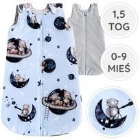Babyu, all-season sleeping bag cotton double zipper adjustable 1.5 tog 0-9 m gray