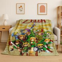 Klasikinis žaidimas Z-Zelda Animacinis personažas Link Flanelinis pledas Minkštas šiltas pledas miegamojo svetainės lovos kelionės stovyklavimo iškylos 75x90cm beige
