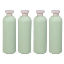 4 vienetų 200 ml/260 ml/300 ml/400 ml žali tušti spaudžiami buteliukai, nepralaidūs, daugkartinio naudojimo, plataus kaklelio, atlenkiamu dangteliu, kelioniniai indai losjonui, kremui, šampūnui 400ML white