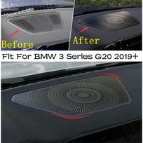 Dashboard Speaker Audio Sound Loudspeaker Stereo Frame Cover Trim Fit For BMW 3 Series G20  -2024 Black Interior Accessories white