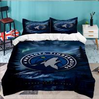 Timberwolves Logo 3pcs Bedding Set,Including 1pc Duvet Cover And 2pcs Pillowcases Perfect Gift for Christmas,Ideal for Bedroom, Dormitory 180cmx210cm
