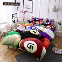 Billiards Duvet Cover Black 8 Ball With Fire Sports Games Theme Billiard Ball Bedding For Boys Girls Teens Bedroom Decorations EU Single 135*200cm/53x79in 3pcs