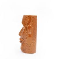 Yanxuan Tiki Cup Hawaiian Cocktail Glass Tiki Mug Wine Glass Easter Island Stone Statue Ceramic Cup Whisky 400ml brown