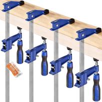VEVOR Bar Clamps for Woodworking, 4-Pack 91.4 cm Opening, Lockable F-Clamp with 272 kg Load Limit, 63.5 mm Depth, Cast Iron and Carbon Steel
