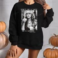 Nebūk ponia, būk legenda Stevie Nicks Moteriški džemperiai Stevi gerbėjų dovanos Stilingas vintažinis spaudinys Unisex rudens ir žiemos megztinis 2XL black