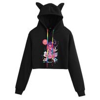 2023 Oshi No Ko Starry Child Cat Ear Anime Hoodie XXS black