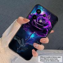 Dark Purple Rose For Redmi Note 10 11 Note12S 12 13 14 Pro Plus 5G 14S 4G 13ProPlus 9S 9 P ro 13C 14C silicone soft phone case For Redmi 14C 4G black