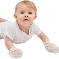 Naujagimio apsauginės nuo įbrėžimų pirštinukės 0-2 Years white