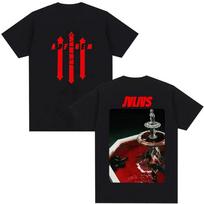SpringSummer French Rapper SCH JVLIVS Album Tour Cotton Unisexs Shirt with Oneck Millennium Shortsleeved Shirt 2XL black