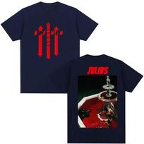 SpringSummer French Rapper SCH JVLIVS Album Tour Cotton Unisexs Shirt with Oneck Millennium Shortsleeved Shirt L black