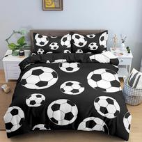 Football Duvet Cover Set Soccer Bedding Set For Boy Teen Microfiber Sports Theme Comforter Cover Soccer Ball Pattern Quilt Cover EU single(135x200cm) white