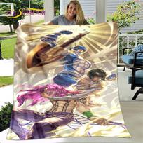 Jojo Keisti Nuotykiai Anime Minkštas Pliušinis Antklodė, Flanelinis Antklodė Mesti Antklodę Svetainei Miegamajam Lovai Sofai Iškylai Dangalas 75x90cm beige
