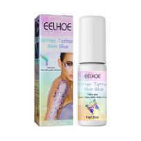 EELHOE Glitter Tattoo Skin Glue for Painting Eye Makeup, Sequins, Glitter Powder, Facial and Body Skin Tattoo Glue white