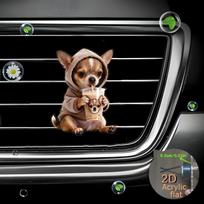 Cute Cartoon Animal Car Air Vent Clips,2D Acrylic Car Air Freshener Vent Decor,Kawaii Cat/Dog/Monkey Car Interior Accessories gray