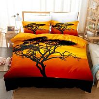 Goldon Sunset Tropical Beach Holiday Comfortable Duvet Cover Pillowcase Bedding Set Children Bedroom Decoration Home Textile EU Single 135*200cm/53x79in 3pcs