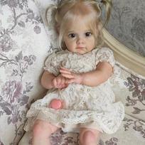 Prekės ženklo Reborn Toddler Doll 22 colių silikoninė 60 cm audinio kūno imitacinė lėlė Maggi gyvos 3D dažytos lėlės mergaitėms Vaikų dienos dovana 60cm cloth body gray