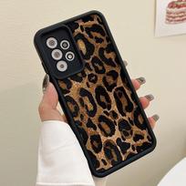 Silikoninis Leopardo dėklas Samsung S25 Ultra S24 FE A55 A54 A35 A16 A15 A34 A33 A25 A14 A13 A06 A05 A05s A53 S23 Plus S22 dangtelis Samsung A05 brown