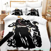 Bleach Kuchiki Rukia Bedding Set Single Twin Full Queen King Size Bed Set Aldult Kid Bedroom Duvetcover Sets 3D Print Anime 140*200cm/55x79in Single/Twin 3pcs