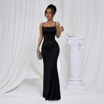 Women's Sexy Black Glitter Sequin Spaghetti Strap Maxi Dress Backless Slim Fit Bodycon Mermaid Formal Evening Gown for Prom Party Cocktail Night Out XL brown
