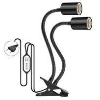 Roplių šildymo lempa Besisukantis dvigubos galvutės roplių šviesos laikiklis UVA/UVB šildymo lemputė 25W/50W/75W EU Plug