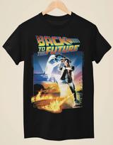 Back to the Future - Movie Poster Inspired Unisex Black T-shirt M gray