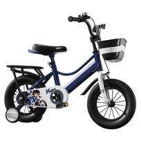 Kids Bike Children Bicycle High Carbon Steel Frame Thickened Anti slip Tires Smooth Bearings Blue 16 Inch Height: 95–110 cm
