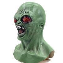 Red-eyed vampire latex mask One size fits all adults žalia